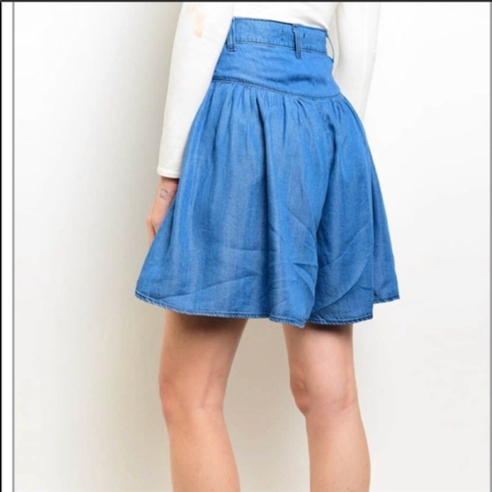 Claire 2-Pocket Skort High-waist Tencel Blue - Picture 3 of 7